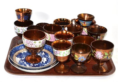 Lot 182 - Tray of assorted copper lustre