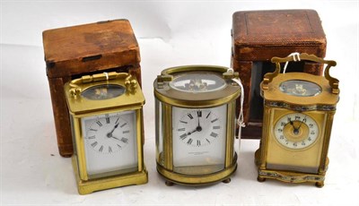 Lot 187 - Three carriage timepieces