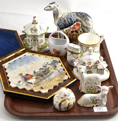 Lot 191 - A quantity of assorted decorative ceramics including Royal Crown Derby, Halcyon Days etc