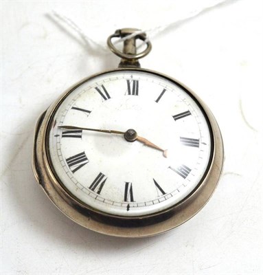 Lot 205 - A silver pair cased verge pocket watch signed Thos Wicks