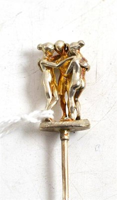 Lot 212 - A stick pin depicting 'The Three Graces'