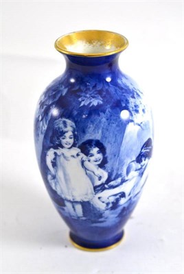 Lot 274 - A Royal Doulton blue children vase