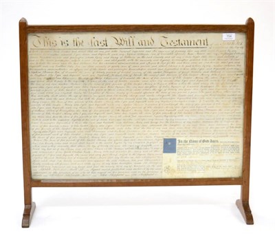 Lot 754 - Oak Leafman: A Fred Suffield English Oak Standing Floor Frame, containing the last will and...