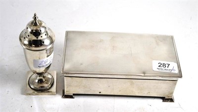 Lot 287 - A silver sugar sifter and a silver box