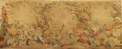 Lot 808 - Aubusson Panel Central France, 18th/19th century Woven in silk and wool, the field with garlands of