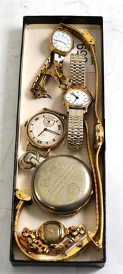 Lot 359 - A gentleman's 9ct gold wristwatch signed Smiths, a lady's 9ct gold wristwatch signed Rotary,...