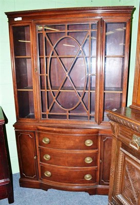 Lot 397 - Shelved display cabinet with three drawers