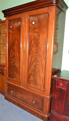 Lot 400 - Victorian mahogany double door wardrobe