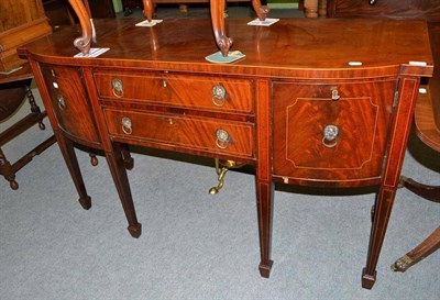 Lot 420 - George III style mahogany bow fronted sideboard