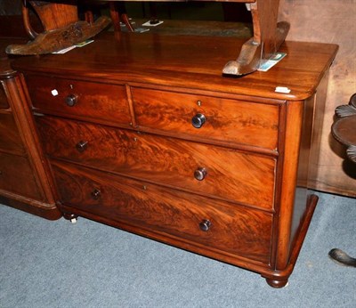 Lot 424 - Victorian mahogany four drawer straight fronted chest of drawers