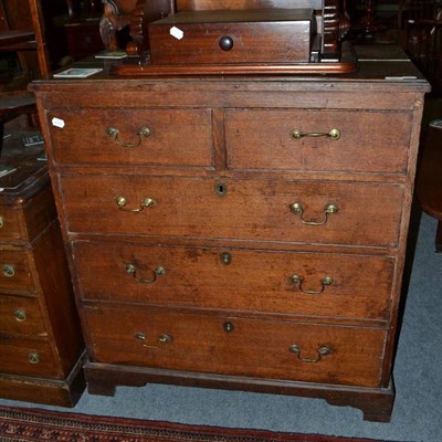 Lot 431 - George III oak and pine sided chest of drawers