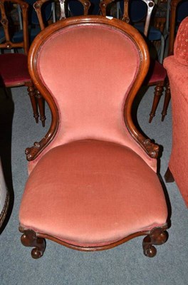 Lot 450 - Victorian nursing chair upholstered in pink velvet