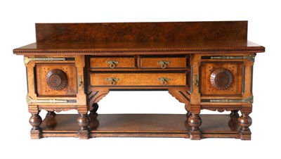 Lot 847 - A Late 19th Century Brown Oak and Ebonised Aesthetic Sideboard, in the manner of  Lamb of...