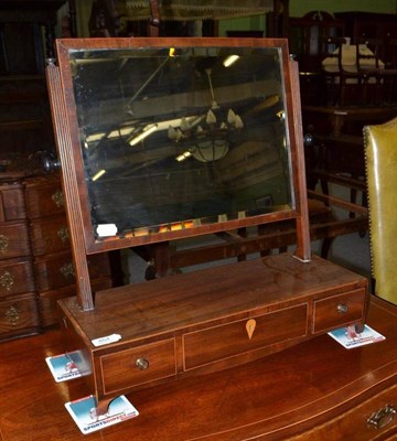 Lot 464 - 18th century mahogany toilet mirror with three drawers