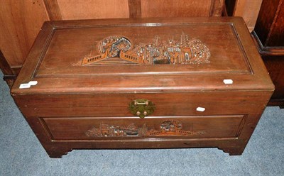 Lot 469 - Carved camphor wood chest