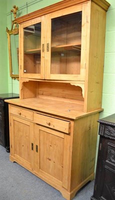 Lot 486 - Victorian pine glazed dresser