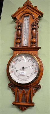 Lot 488 - An oak aneroid barometer