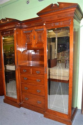 Lot 493 - Large Victorian mahogany break fronted wardrobe