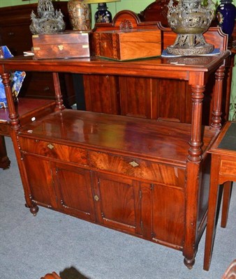 Lot 502 - Victorian mahogany buffet fitted with two drawers and cupboard doors below