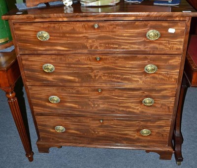 Lot 504 - Mahogany four drawer straight fronted chest of drawers