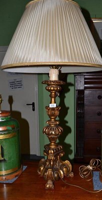 Lot 506 - A gilt decorative table lamp in 17th century style