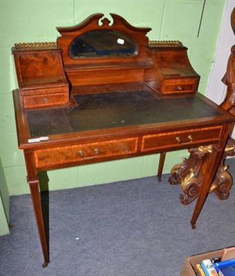 Lot 508 - Edwardian mahogany and satinwood banded writing desk