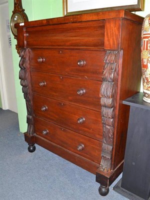 Lot 511 - Victorian Scotch chest with carved decoration