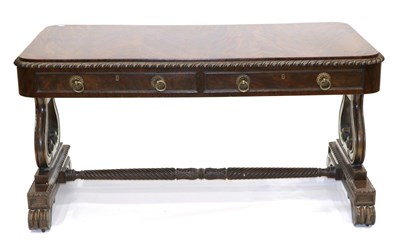 Lot 903 - A Fine William IV Irish Mahogany Library Table, in the style of Williams & Gibton, the finely...