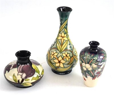 Lot 59 - Three Modern Moorcroft vases (seconds) (one with chipped rim)