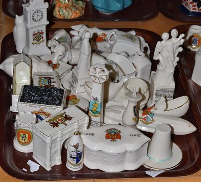 Lot 99 - A collection of approximately ninety-six pieces of crested china, mostly Goss, including a wide...