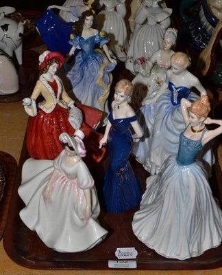 Lot 152 - Six Royal Doulton figures, Finishing Touch HN4329, Sunday Best HN2698, Christmas Day HN4214,...