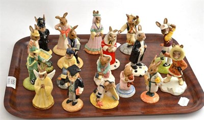 Lot 155 - A collection of eighteen Royal Doulton Bunnykins figures, including Golfer, Eskimo, Judge,...