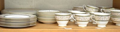 Lot 197 - A Minton Aragon part dinner service comprising eight of each, large plates, medium plates,...