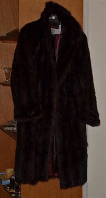 Lot 206 - A brown musquash fur coat