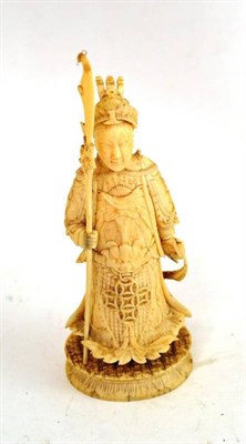 Lot 229 - Late 19th century Chinese ivory warrior