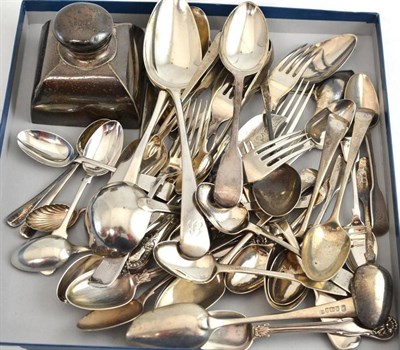 Lot 247 - A collection of 18th and 19th century silver including various ladles, teaspoons, sugar tongs etc