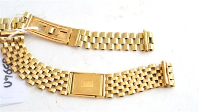 Lot 248 - Two watch bracelets stamped '9CT' and '375'