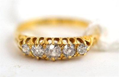 Lot 258 - A diamond five stone ring stamped '18ct'