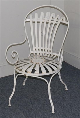 Lot 65 - Francois A Carre: A Steel Sprung Garden Armchair, with wrought frame