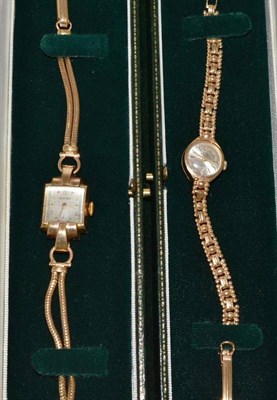 Lot 270 - Two lady's 9ct gold wristwatches signed Avia and Vertex