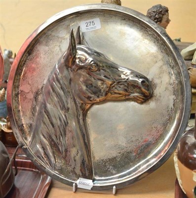 Lot 275 - A silver plated horse head wall plaque, probably German, circa 1900