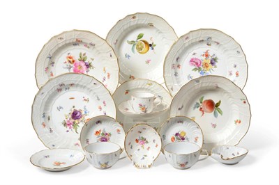 Lot 108 - An Extensive Meissen Porcelain Dinner Service, 20th century , painted with Deutsche Blumen...