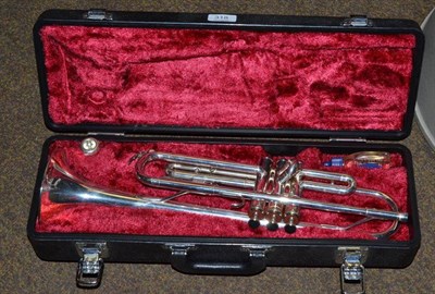 Lot 318 - Yamaha nickel-silver three valve trumpet in hard case