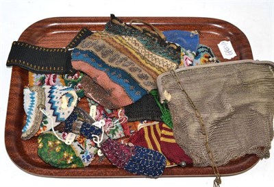 Lot 333 - Assorted beadwork purses and reticules, plated mesh purse, bead cuffs etc (many a.f.)