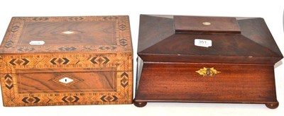 Lot 351 - A Victorian mahogany workbox and a walnut workbox