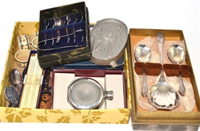 Lot 362 - Silver cased glass scent, a quantity of collectables and cutlery