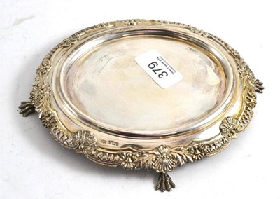 Lot 379 - Silver shaped oval teapot stand