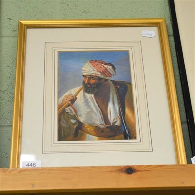 Lot 446 - After Frederick Goodall, Middle Eastern portrait study, watercolour