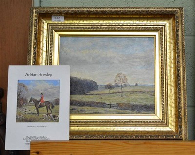 Lot 448 - Adrian Horsley; fox in a landscape, oil on board, together with an exhibition catalogue on the...