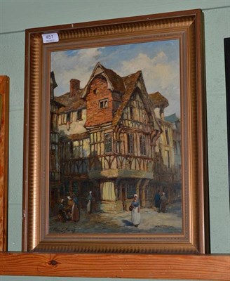 Lot 451 - Pierre Le Boeuf, ";Lisieux";, France, signed, oil on canvas